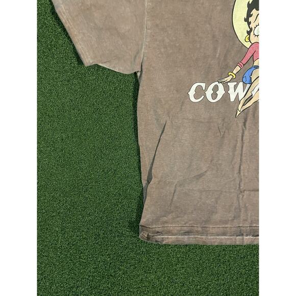 Betty Boop Cowgirl Vintage Style Brown T-Shirt Graphic Cartoon Tee Shirt Large - Picture 4 of 10